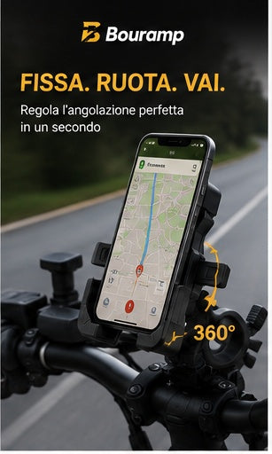 Supporto Smartphone Universale 360° per Bici, Moto e Scooter