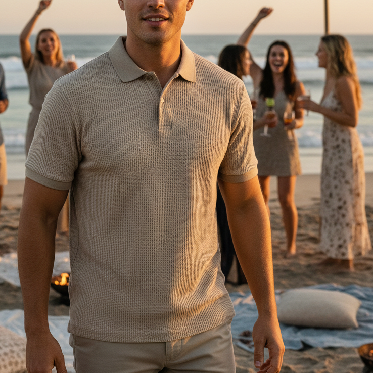 Polo Uomo Estiva - Tinta Unita Casual Traspirante