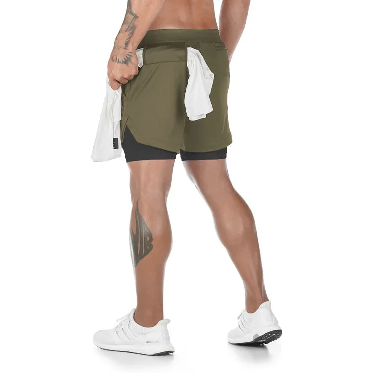 Pantaloncini Sportivi Uomo 2in1 - Corsa Palestra Asciugatura Rapida