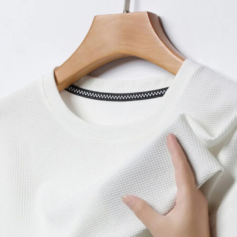 T-shirt Uomo Estiva in Tessuto Waffle - Girocollo Casual