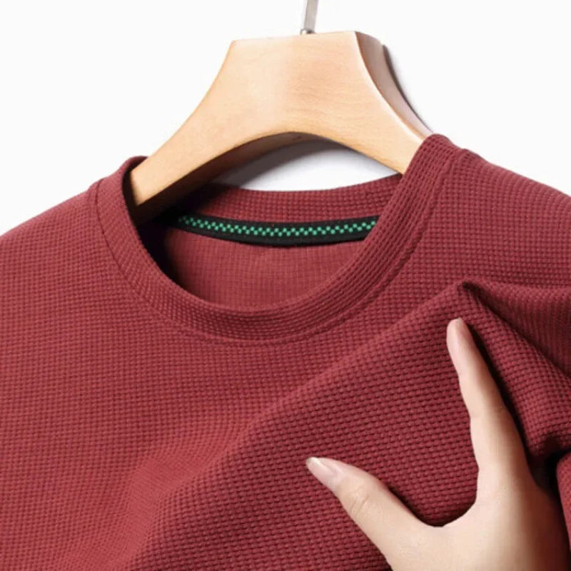 T-shirt Uomo Estiva in Tessuto Waffle - Girocollo Casual