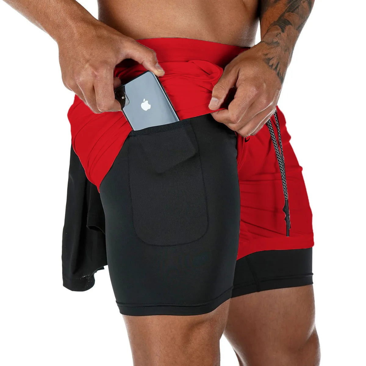 Pantaloncini Sportivi Uomo 2in1 - Corsa Palestra Asciugatura Rapida