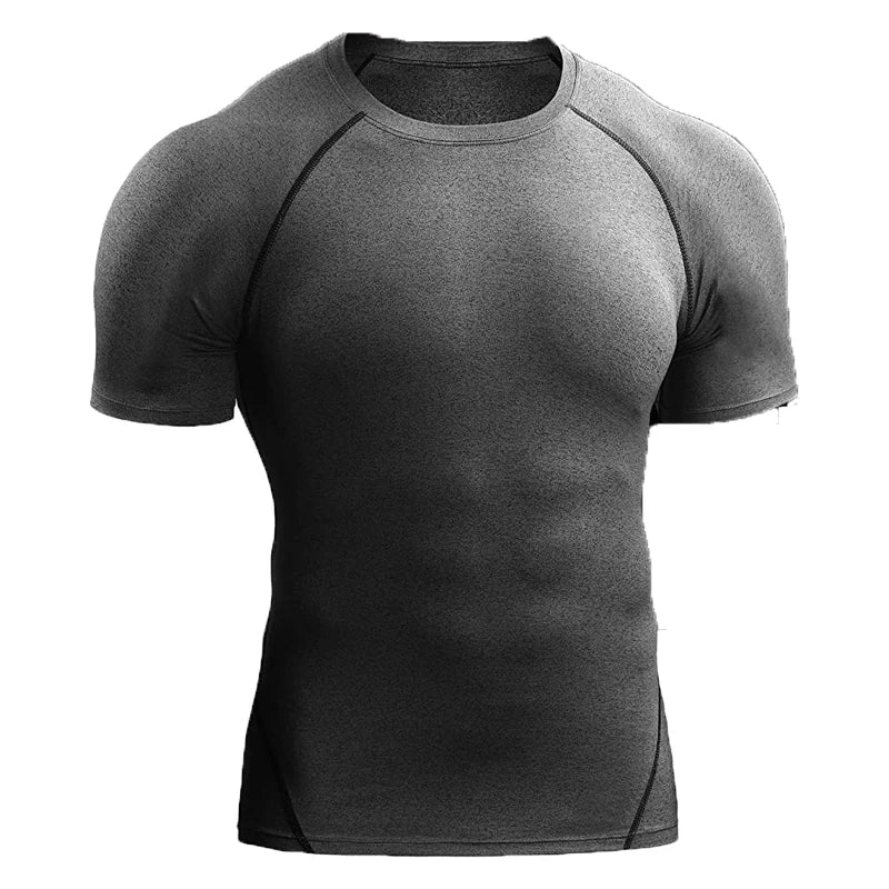 T-shirt Compressione Uomo - Sportiva Elastica Asciugatura Rapida