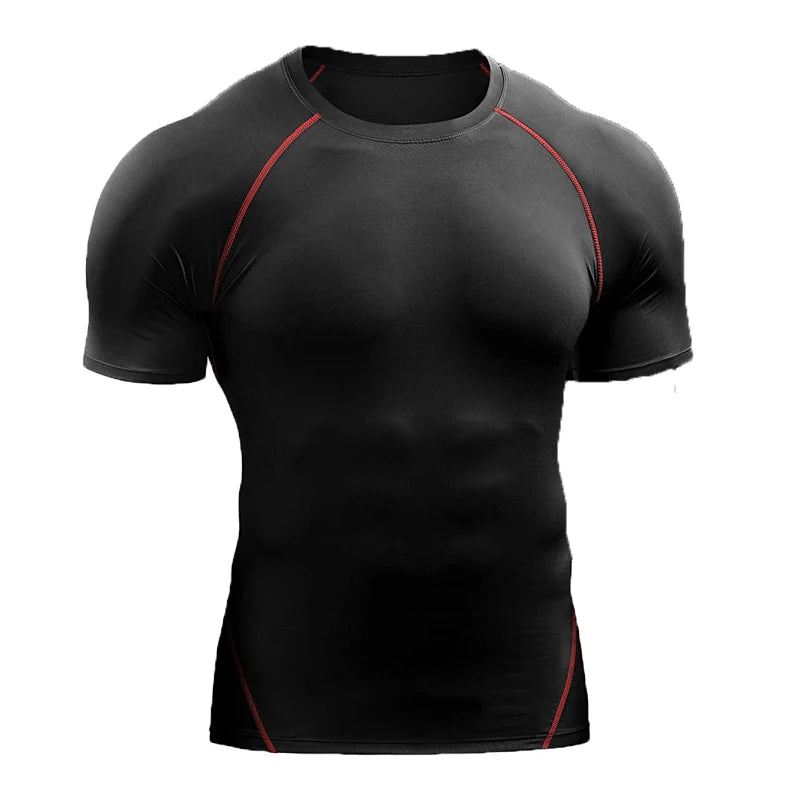 T-shirt Compressione Uomo - Sportiva Elastica Asciugatura Rapida