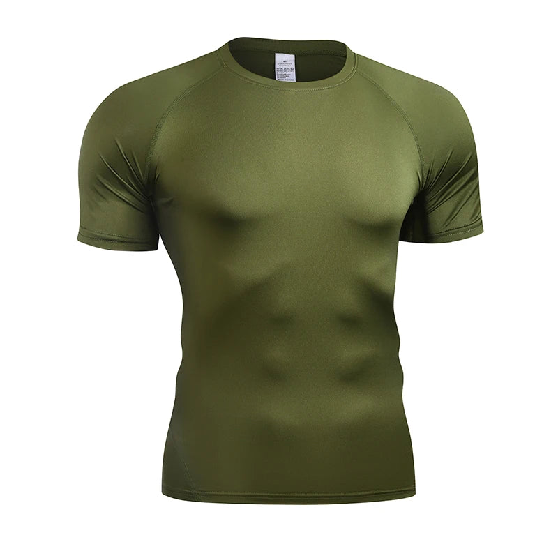 T-shirt Compressione Uomo - Sportiva Elastica Asciugatura Rapida
