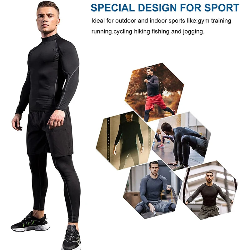 Maglia Compressione Uomo Maniche Lunghe - Fitness Palestra