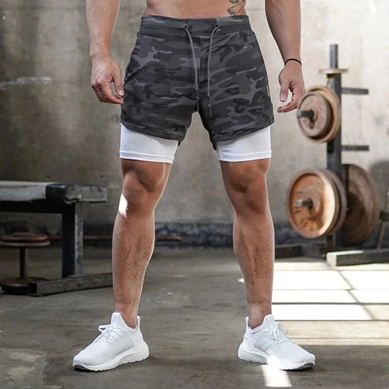 Pantaloncini Sportivi Uomo 2in1 - Corsa Palestra Asciugatura Rapida