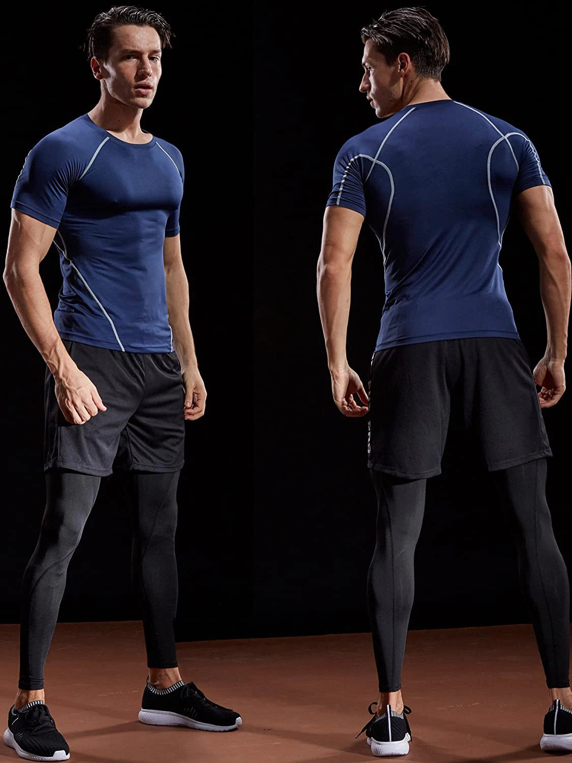 T-shirt Compressione Uomo - Sportiva Elastica Asciugatura Rapida