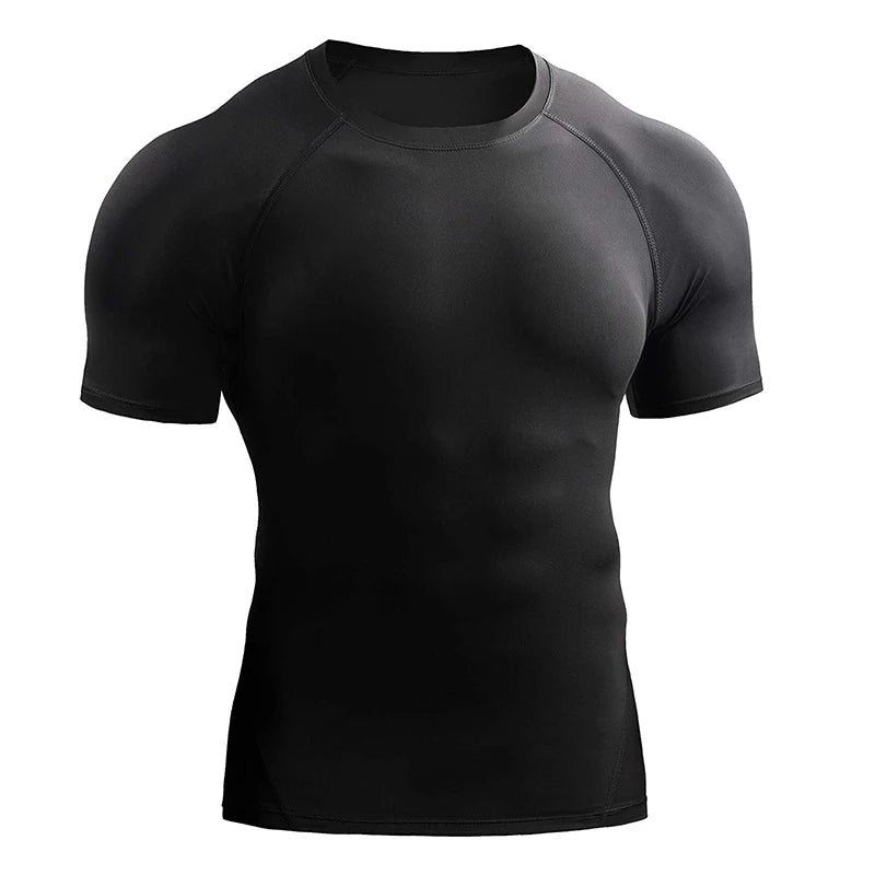 T-shirt Compressione Uomo - Sportiva Elastica Asciugatura Rapida