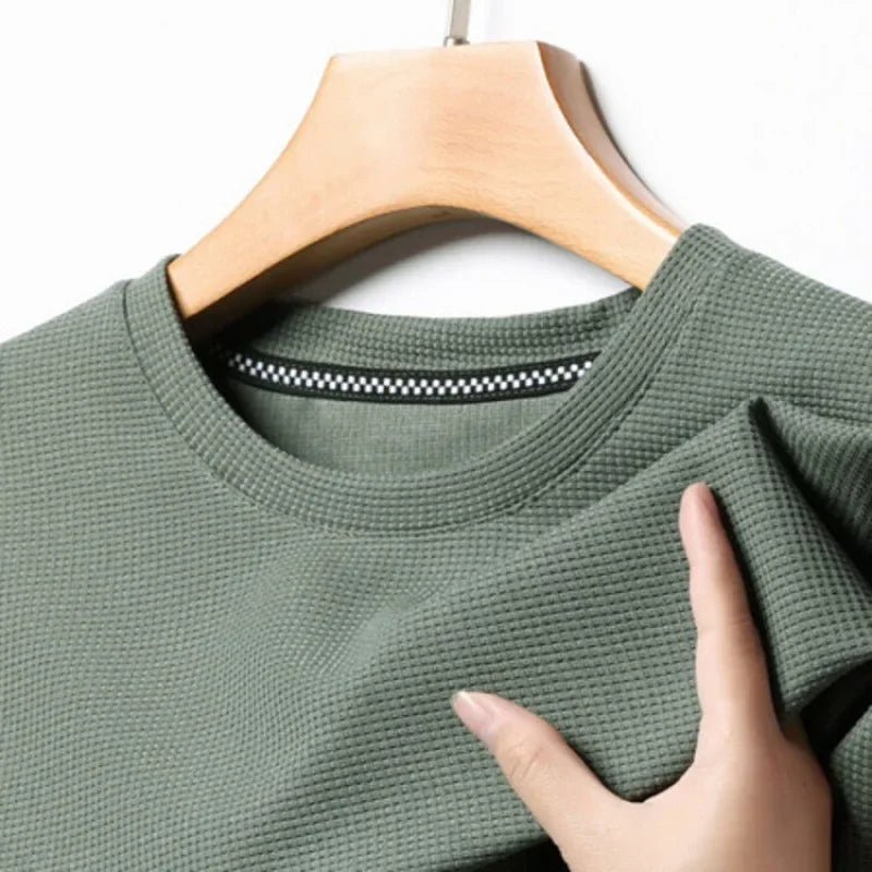 T-shirt Uomo Estiva in Tessuto Waffle - Girocollo Casual
