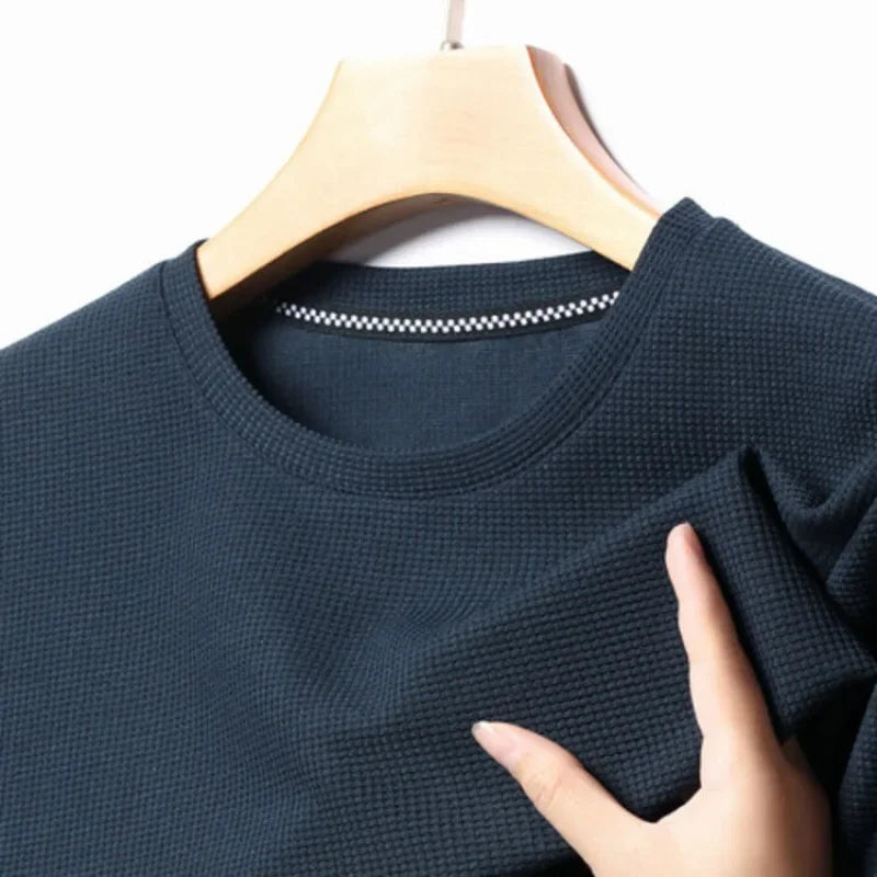 T-shirt Uomo Estiva in Tessuto Waffle - Girocollo Casual