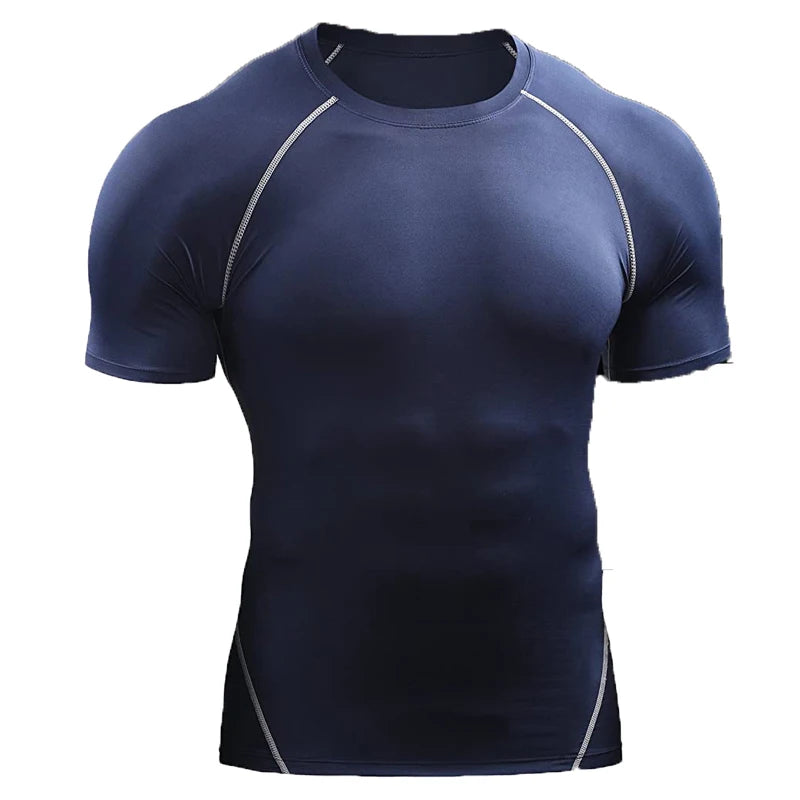 T-shirt Compressione Uomo - Sportiva Elastica Asciugatura Rapida