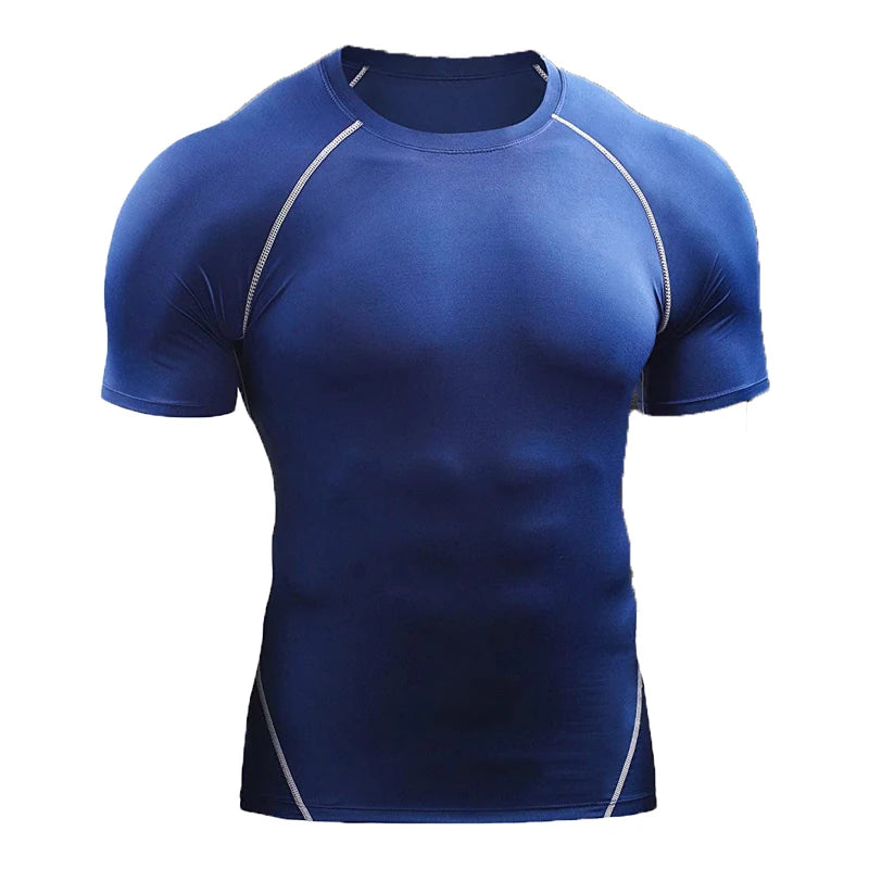 T-shirt Compressione Uomo - Sportiva Elastica Asciugatura Rapida