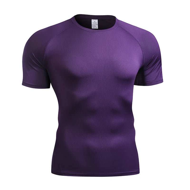 T-shirt Compressione Uomo - Sportiva Elastica Asciugatura Rapida