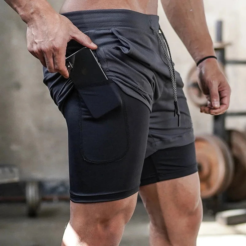 Pantaloncini Sportivi Uomo 2in1 - Corsa Palestra Asciugatura Rapida