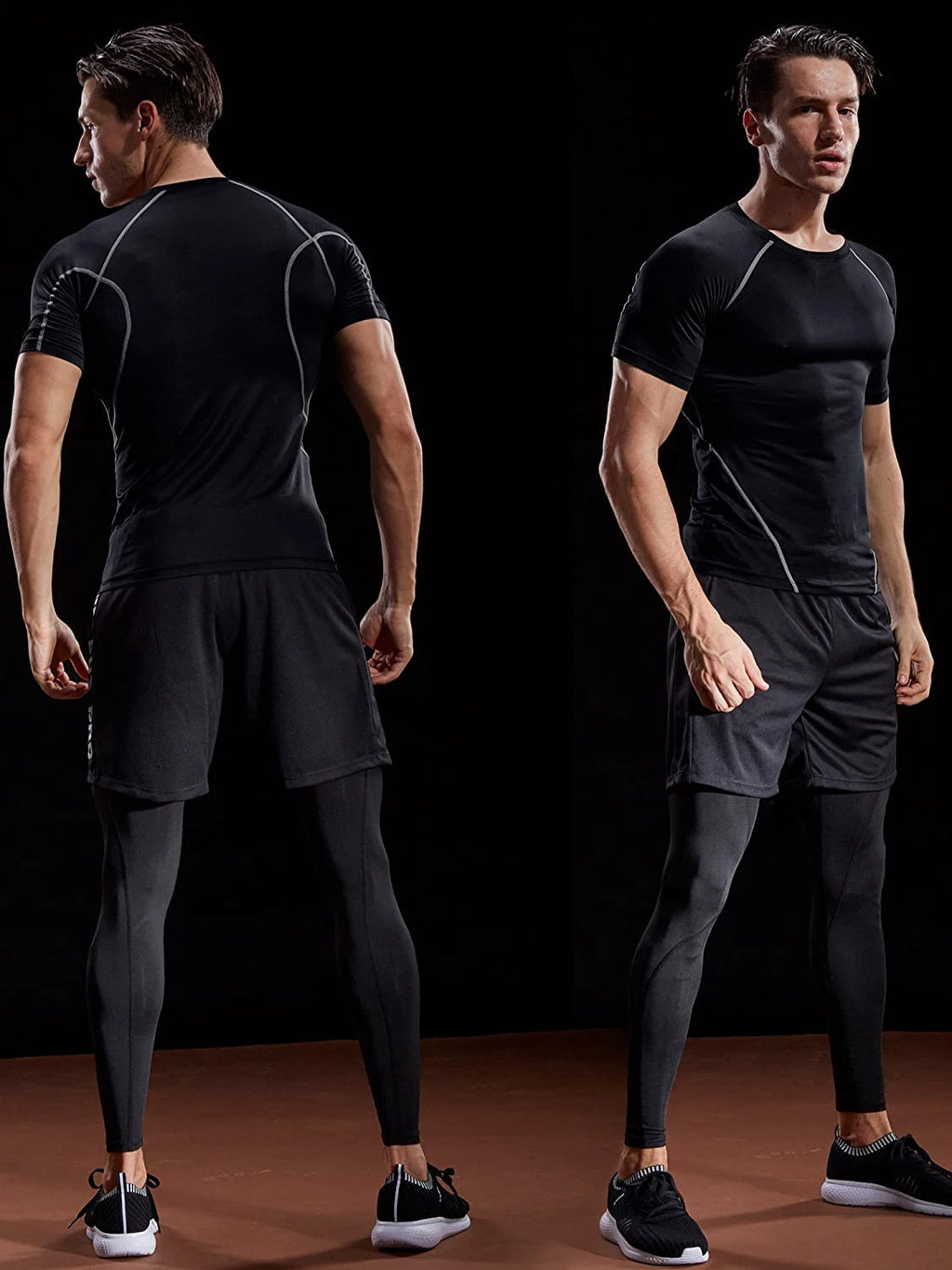T-shirt Compressione Uomo - Sportiva Elastica Asciugatura Rapida