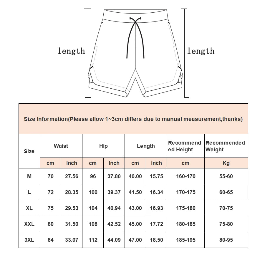 Pantaloncini Sportivi Uomo 2in1 - Corsa Palestra Asciugatura Rapida