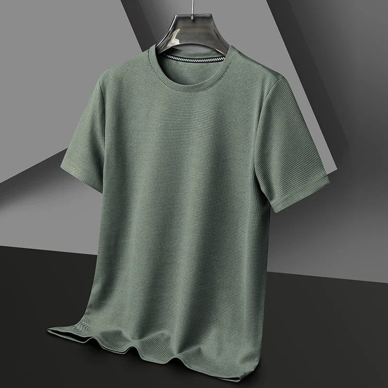 T-shirt Uomo Estiva in Tessuto Waffle - Girocollo Casual