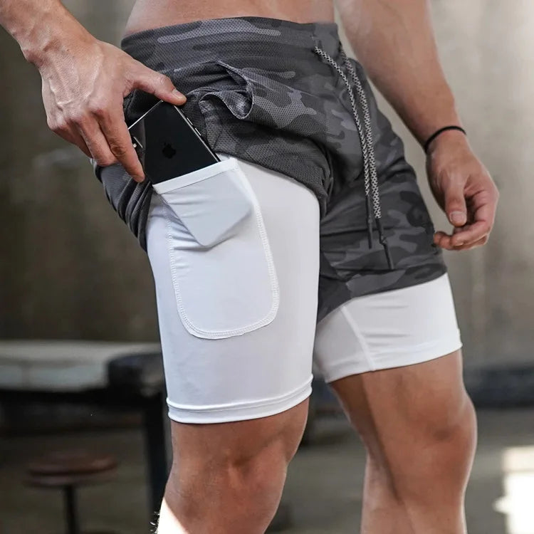Pantaloncini Sportivi Uomo 2in1 - Corsa Palestra Asciugatura Rapida