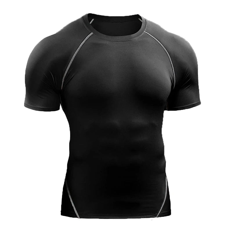 T-shirt Compressione Uomo - Sportiva Elastica Asciugatura Rapida